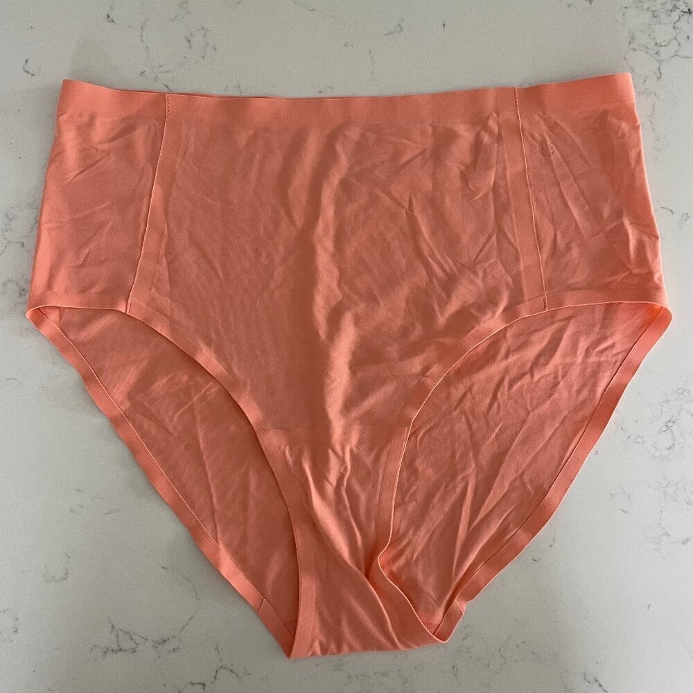 Evelyn & Bobbie High Waisted Retro Bikini Panty fits many (sizes 16 - 24) Peach